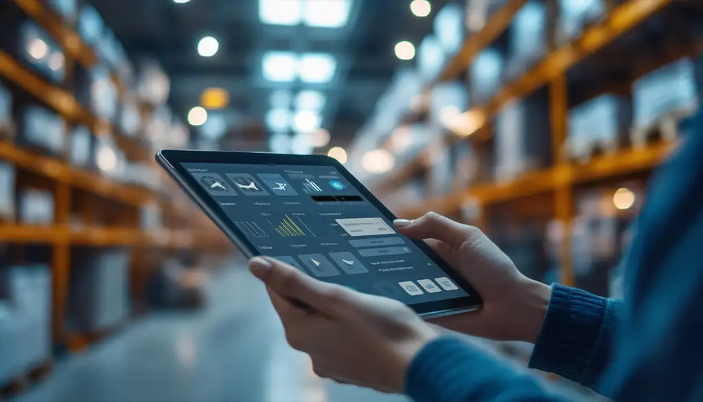 End-to-end supply chain management and logistics network illustration